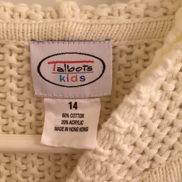 talbots girls cotton zip up sweater with hood - Picture 2 of 3